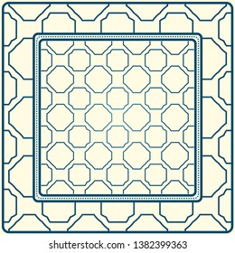 Geometric Pattern With Hand-Drawing Ornament. Illustration. For Fabric, Textile, Bandana, Scarg, Print.