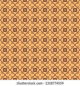 Geometric Pattern With Hand-Drawing Ornament. Vector Super Illustration. For Fabric, Textile. Brown color.