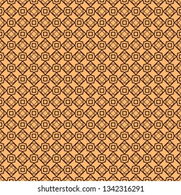 Geometric Pattern With Hand-Drawing Ornament. Vector Super Illustration. For Fabric, Textile. Brown color.