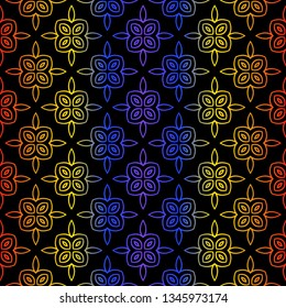 Geometric Pattern With Hand-Drawing Ornament. Vector Super Illustration. For Fabric, Textile, Bandana, Scarg, Colored Print.