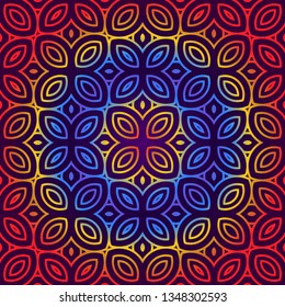 Geometric Pattern With Hand-Drawing Ornament. Vector Super Illustration. For Fabric, Textile, Bandana, Scarg, Colored Print.