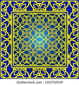 Geometric Pattern With Hand-Drawing Ornament. Vector Illustration. For Fabric, Textile, Bandana, Scarg, Print.