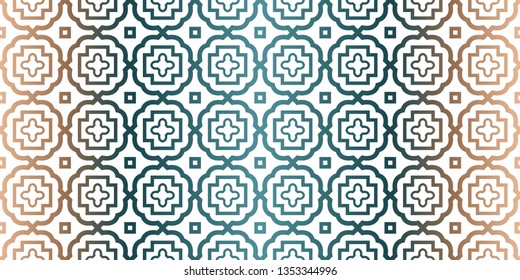 Geometric Pattern With Hand-Drawing Ornament. Vector Super Illustration. For Fabric, Textile, Bandana, Scarg, Colored Print. Brown green color.