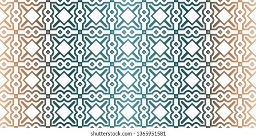Geometric Pattern With Hand-Drawing Ornament. Vector Super Illustration. For Fabric, Textile, Bandana, Scarg, Colored Print. Brown green color.