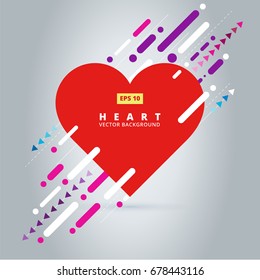 geometric pattern, heart shape frame with abstract background for brochure, flyer or presentations design, vector illustration, valentine day, copy space.