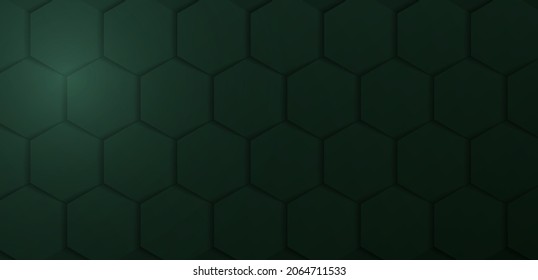 Geometric pattern. Hexagon on a green background.