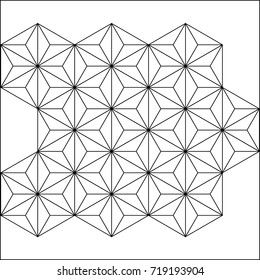 Geometric pattern, hexagon, triangle, rhombus, polygon pattern. White background.