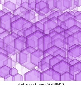 Geometric pattern with hexagons is pictured with lilac tones in the honeycomb.