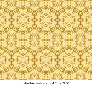 geometric pattern of hexagons. Seamless vector illustration. for the design, printing, presentations, wallpapers. gold color