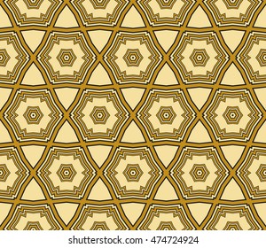 geometric pattern of hexagons. Seamless vector illustration. for the design, printing, presentations, wallpapers. gold color