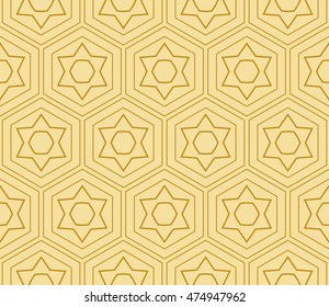 geometric pattern of hexagons. Seamless vector illustration. for the design, printing, presentations, wallpapers. gold color