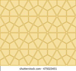 geometric pattern of hexagons. Seamless vector illustration. for the design, printing, presentations, wallpapers. gold color