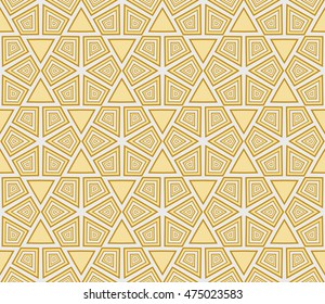 geometric pattern of hexagons. Seamless vector illustration. for the design, printing, presentations, wallpapers. gold color