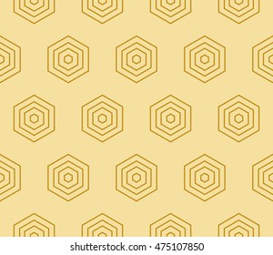 geometric pattern of hexagons. Seamless vector illustration. for the design, printing, presentations, wallpapers. gold color