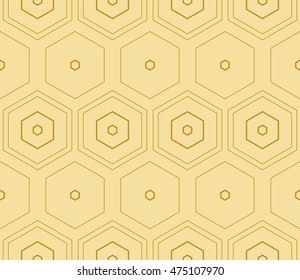 geometric pattern of hexagons. Seamless vector illustration. for the design, printing, presentations, wallpapers. gold color