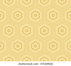 geometric pattern of hexagons. Seamless vector illustration. for the design, printing, presentations, wallpapers. gold color