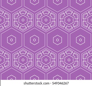 geometric pattern of hexagons. Seamless vector illustration. for the design, printing, presentations, wallpapers. purple color