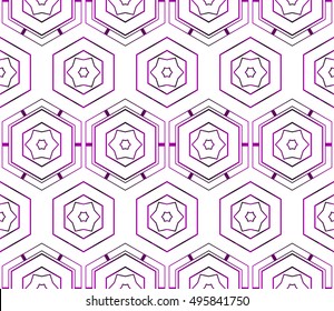 geometric pattern of hexagons. vector illustration. purple gradient.