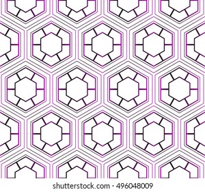 geometric pattern of hexagons. vector illustration. purple gradient.
