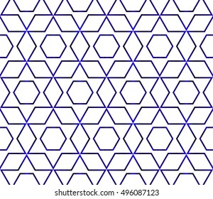 geometric pattern of hexagons. vector illustration. blue gradient.