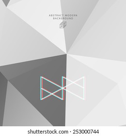 Geometric Pattern with Hipster Logo for Website, Brochure, Flyer or Poster Design. Monochrome Illustration for Business Cover Design.