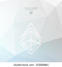 Geometric Pattern with Hipster Logo for Website, Brochure, Flyer or Poster Design. Monochrome Illustration for Business Cover Design.