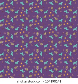 Geometric pattern with horses