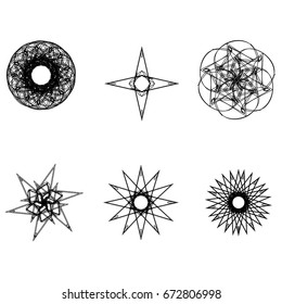 Geometric pattern icon  astrology stars astrology   set 