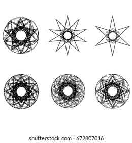 Geometric pattern icon  astrology stars astrology   set 