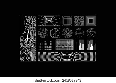 Icono de patrón geométrico retro futurista