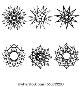 Geometric pattern icon star astrology starsAstrology geometric pattern set pentogramm