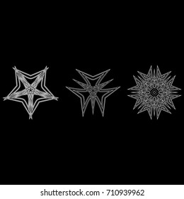 Geometric pattern icon star astrology  set pentagram