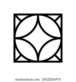 Geometric Pattern icon vector. Geometric figure illustration sign. Coasters Stencil symbol or logo.
