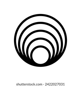 Symbol für geometrisches Muster, Vektorgrafik. Geometrisches Bildzeichen. Küsten Stift Symbol oder Logo.