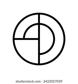 Symbol für geometrisches Muster, Vektorgrafik. Geometrisches Bildzeichen. Küsten Stift Symbol oder Logo.