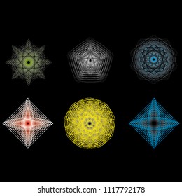 geometric pattern icons for mobile applications and games