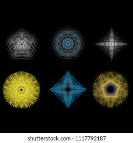 geometric pattern icons for mobile applications and games