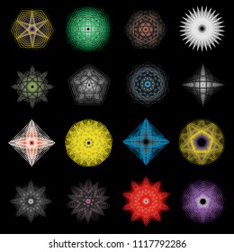 geometric pattern icons for mobile applications and games
