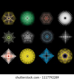 geometric pattern icons for mobile applications and games