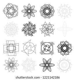 geometric pattern icons for mobile applications and games