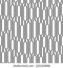 Geometric pattern. Inspired by broomsticks and magic wands silhouettes. Black and white lines and shapes. Vector art with sketch / hand drawn style, like a doodle. 