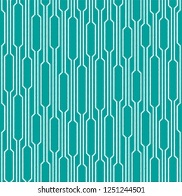 Geometric pattern. Inspired by broomsticks and magic wands silhouettes. Turquoise lines and shapes. Vector art with sketch / hand drawn style, like a doodle. 