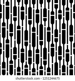 Geometric pattern. Inspired by broomsticks and magic wands silhouettes. Black and white lines and shapes. Vector art with sketch / hand drawn style, like a doodle. 