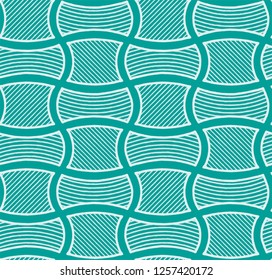 Geometric pattern. Inspired by victorian art frames. Turquoise lines and shapes. Vector art with sketch / hand drawn style, like a doodle. 