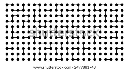 Geometric pattern of interconnected blobs and dots, resembling metaballs. The fluid shapes morph seamlessly, evoking neuron networks and a Y2K aesthetic, medical and scientific theme.