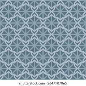 Padrão geométrico com formas entrelaçadas em azul de dois tons Criando um design de plano de fundo decorativo e elegante para várias aplicações