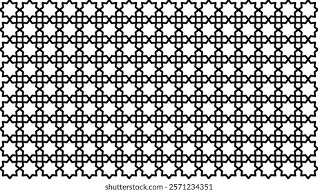 A Geometric pattern with intricate black lines and shapes