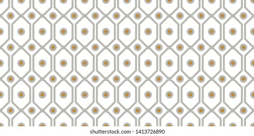 Geometric pattern with intricate grid shapes seamless repeat background. Vector pattern texture for print.