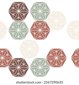 Geometric pattern in Japanese style. Colorful abstract art background in vintage style.