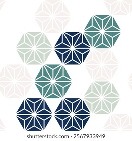 Geometric pattern in Japanese style. Colorful abstract art background in vintage style.